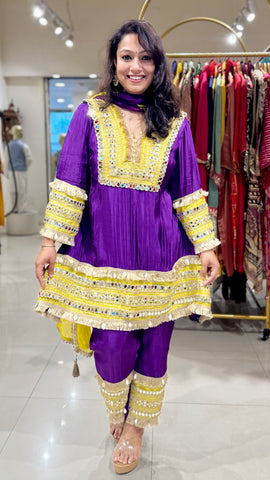 Rangotsav Gota Set - Purple