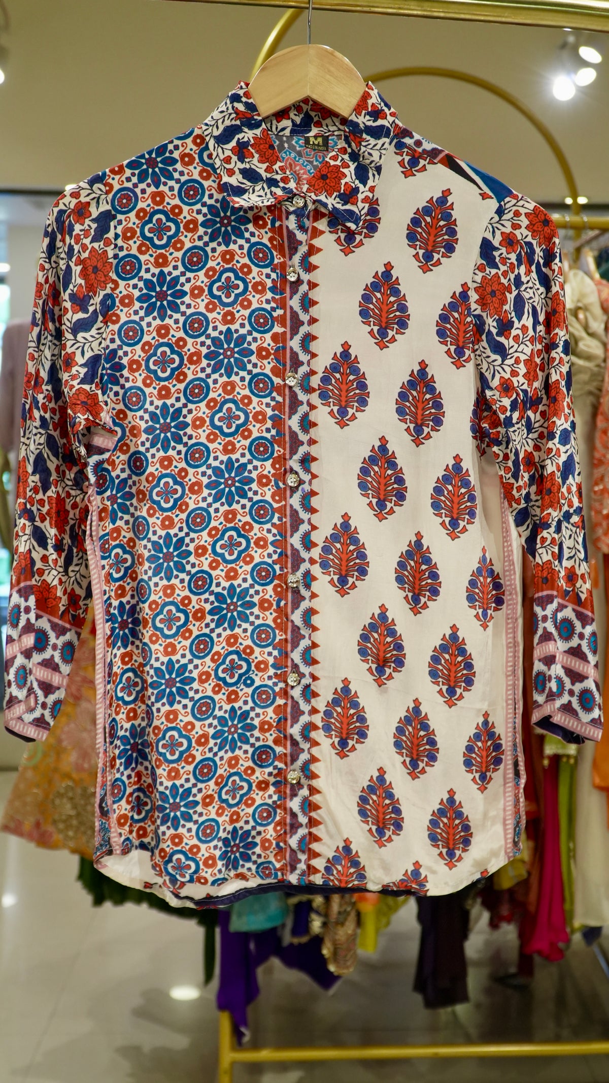 Crepe Printed Shirts - Cream