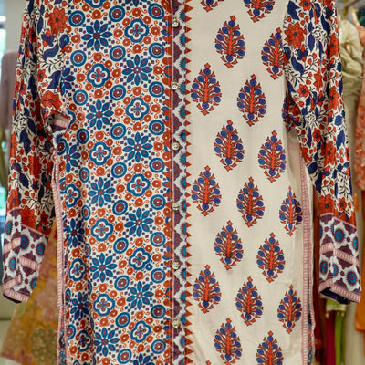 Crepe Printed Shirts - Cream