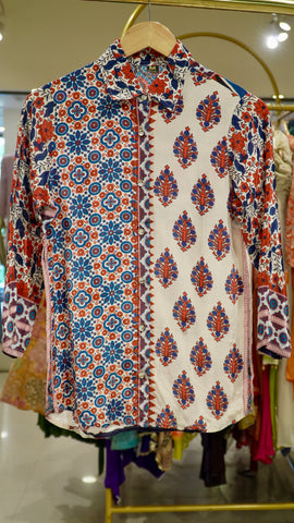 Crepe Printed Shirts - Cream