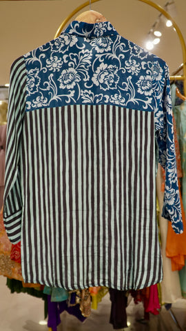 Crepe Printed Shirts - Blue