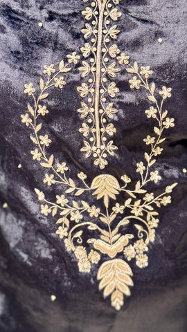 Black Velvet Hand Embroidered Suit