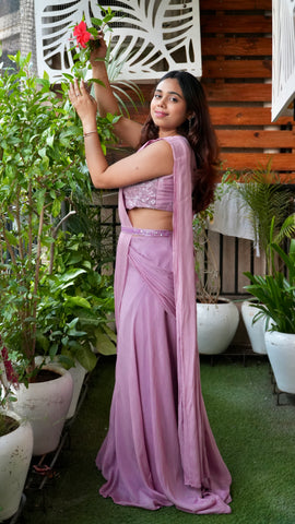 Mauve Muse Drape Saree