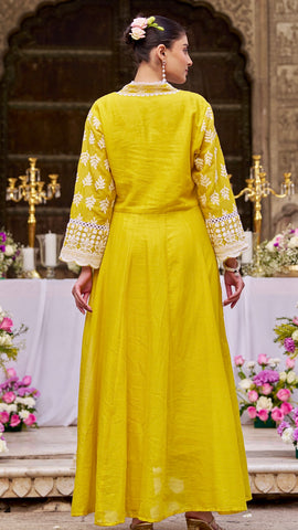 Yellow Anarkali Set