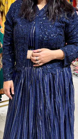 Embroidered Skirt Top with Jacket
