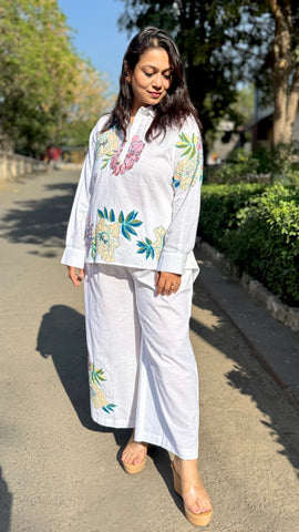 Patch work Floral Coord Set - White