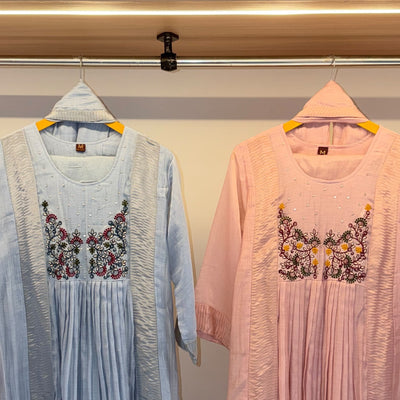 mul chanderi 3 colour suits