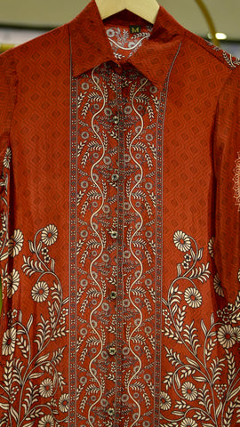 Crepe Printed Shirts - Rust