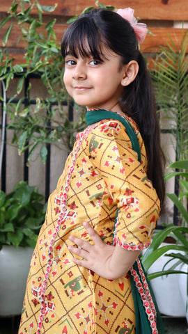 Yellow Patola Suit Set