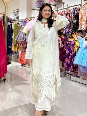 Lace work Straight suit set