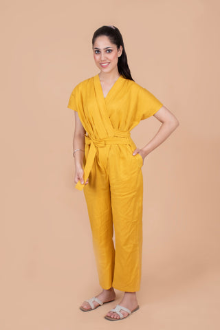 Yellow Linen Jumpsuit