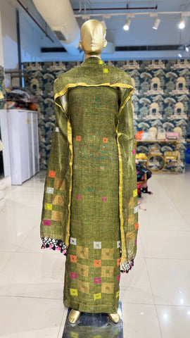 Maslin Paithani Suits - Green