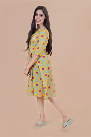 Flower Print straight dress