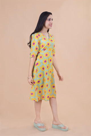 Flower Print straight dress