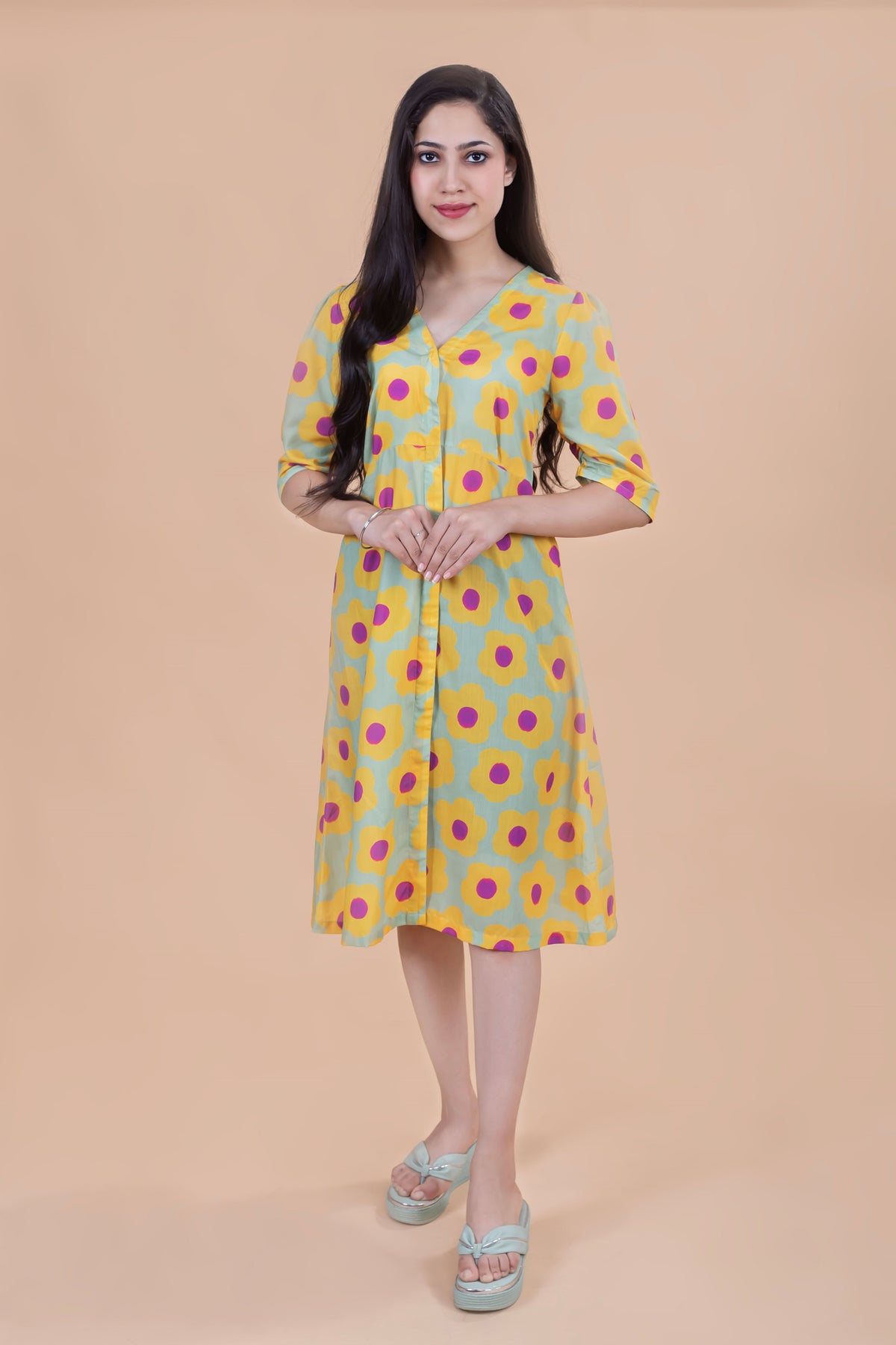 Flower Print straight dress