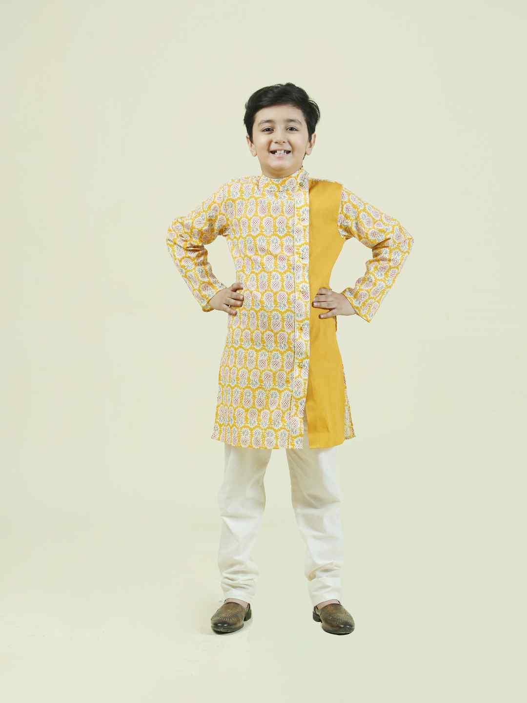 Pineapple print Cotton Kurta Pajama Set