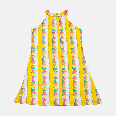 Yellow with Fruits Print Frock