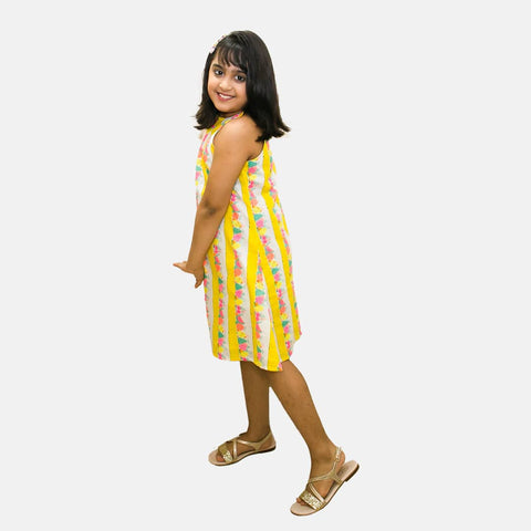 Yellow with Fruits Print Frock