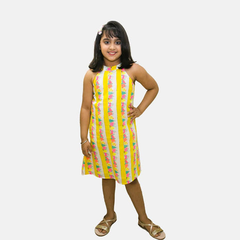 Yellow with Fruits Print Frock