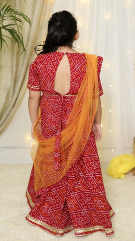 Bandhej Cotton Lehenga Choli Set