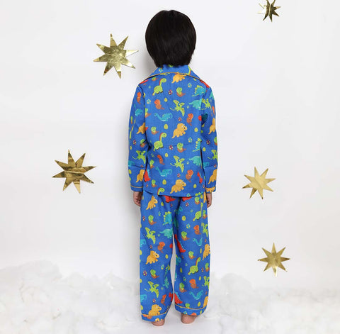 Blue Dianasaur print Night Suit Set