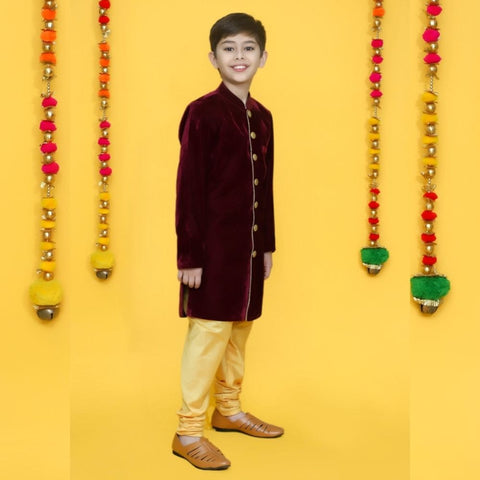 Velvet Maroon Sherwani set