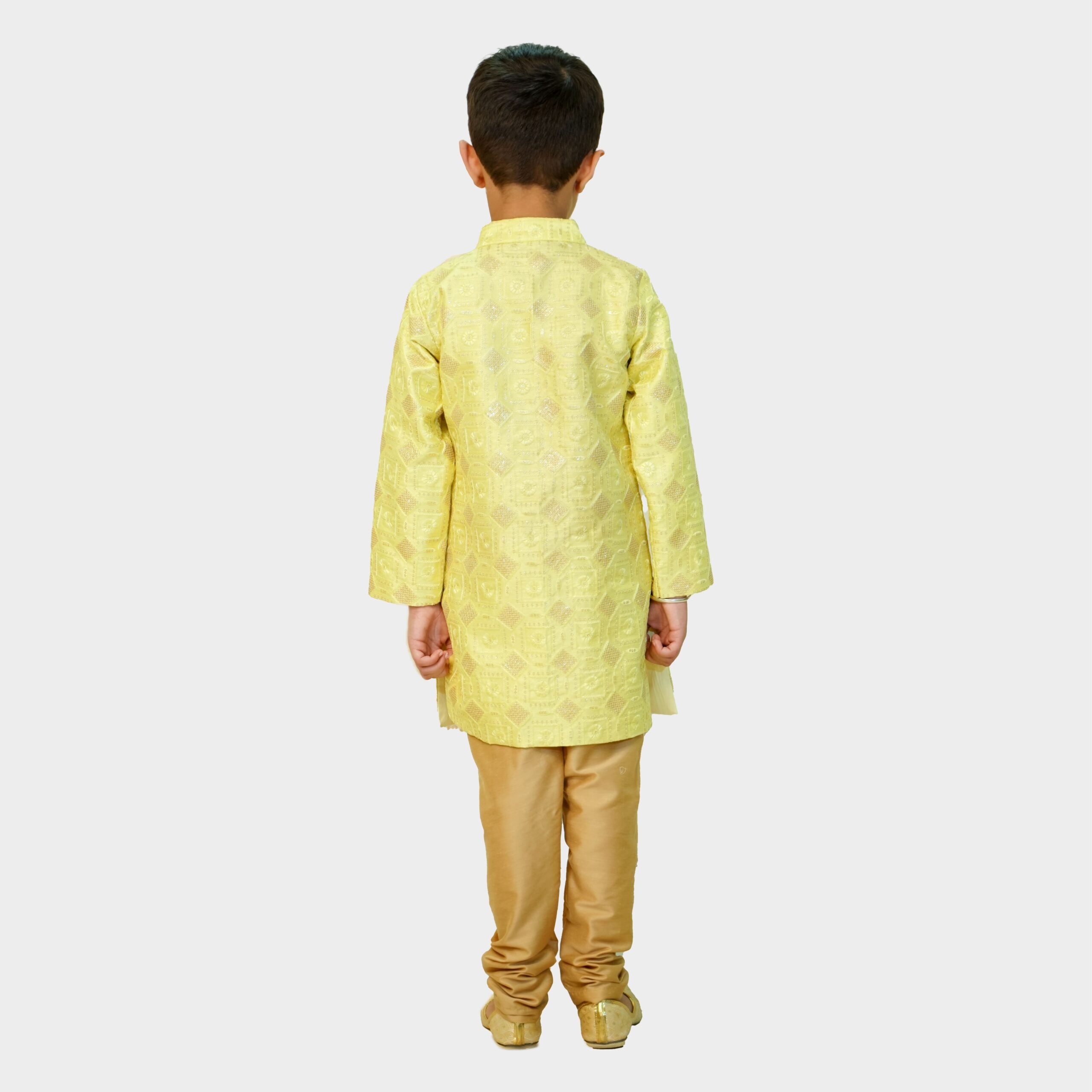 Yellow Silk Kurta Pajama Set
