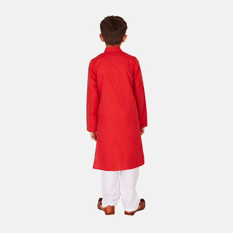 Cotton Kurta Pajama Set, Red